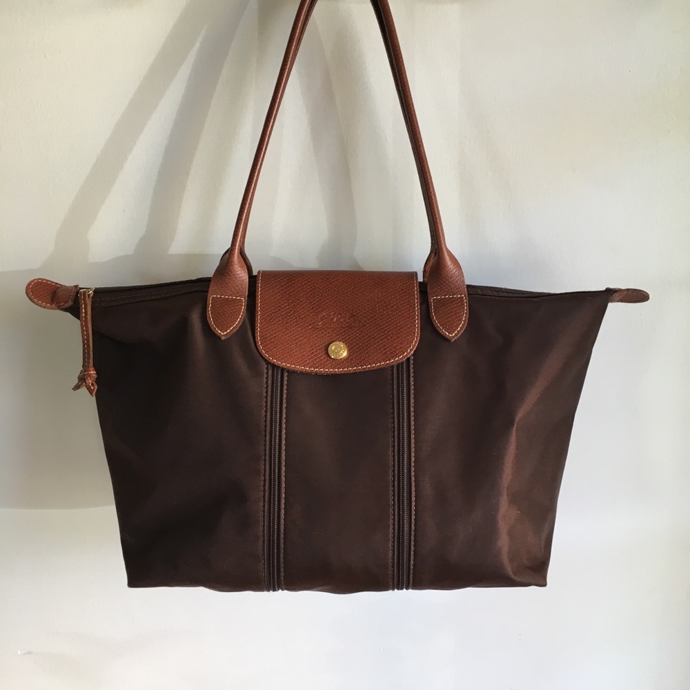 Longchamp nylon and leather tote